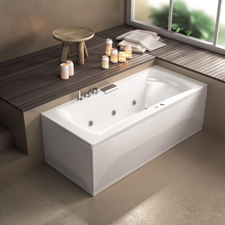 Baignoire balneo et spa carrelage en ligne faiences cuisine ... Décor Rectangulaire Baignoires