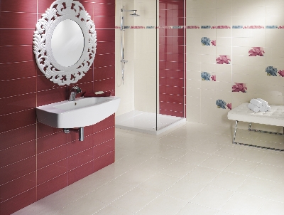 carrelage 15x30 glam rosso et carrelage 15x30 glam blanco avec les dcors 15x30 spring 1 et dcor 15x30 spring 2 - Faience Salle De Bain Rose carrelage 15x30 glam rosso et carrelage 15x30 glam blanco avec les dcors 15x30 spring 1 et dcor 15x30 spring 2 - Faience Salle De Bain Rose