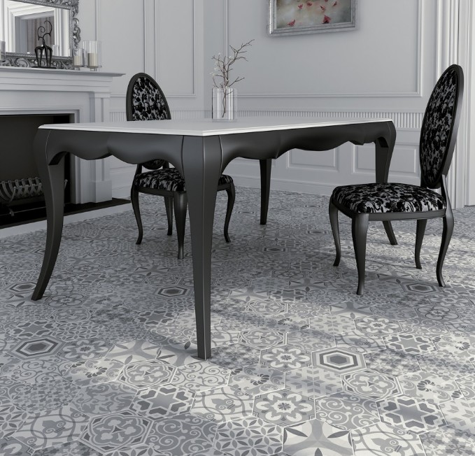 Carrelage 17,5x20 Hexatile Harmony Black and White Equipe Ceramicas