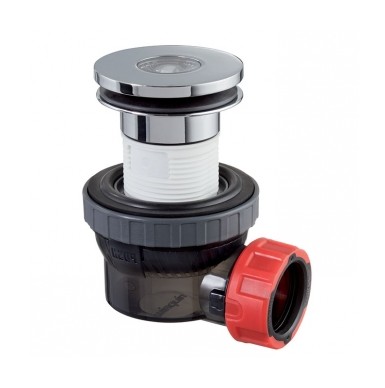 Siphon pour lavabo ultra-compact avec bonde Quick Clac sans trop