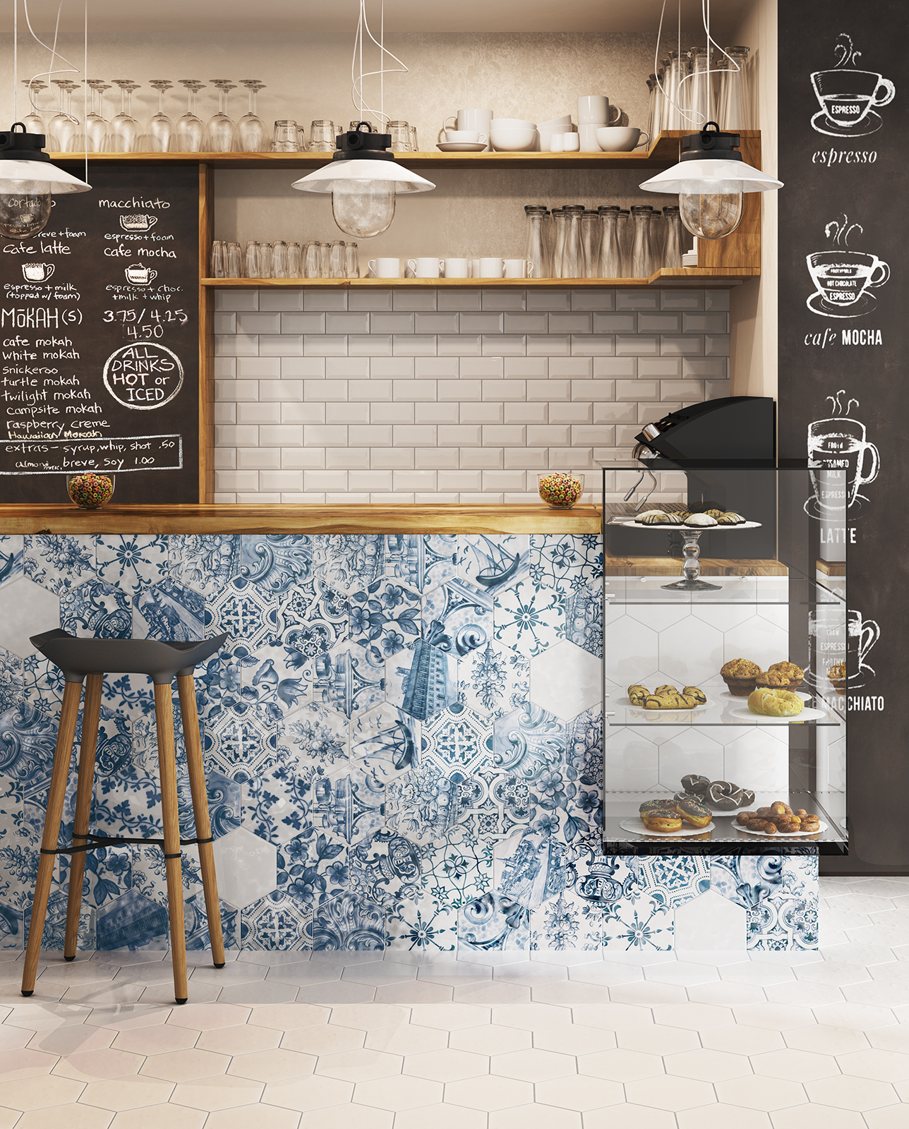 Tomette 17,5x20 Hexatile Patchwork Lisboa - Equipe Ceramica