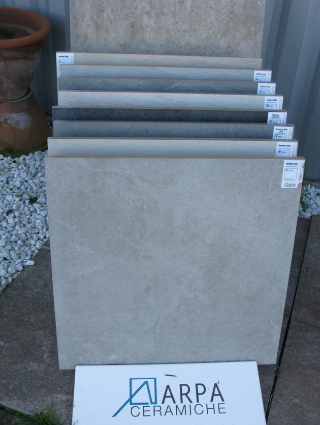 Carrelage 60x60 20 mm d'épaisseur Limestone Arpa Ceramiche